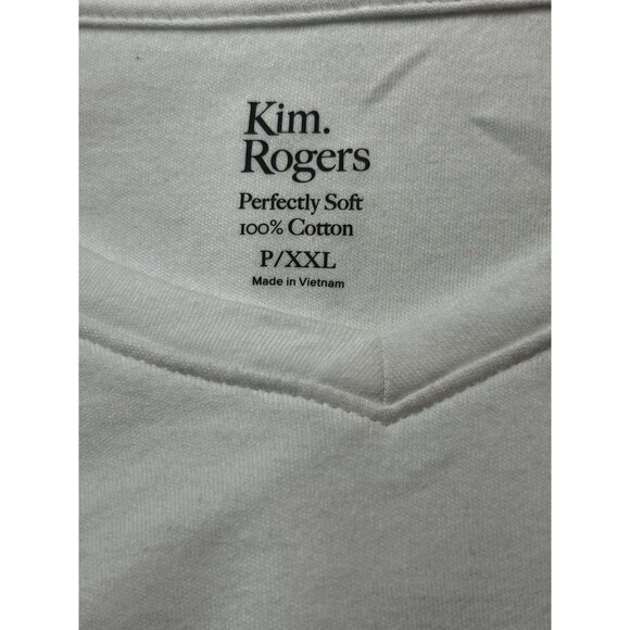 Kim Rogers Perfectly Soft Women's Size P-‎ XXL Flamingo Print V- Neck Cotton Top - Picture 4 of 6